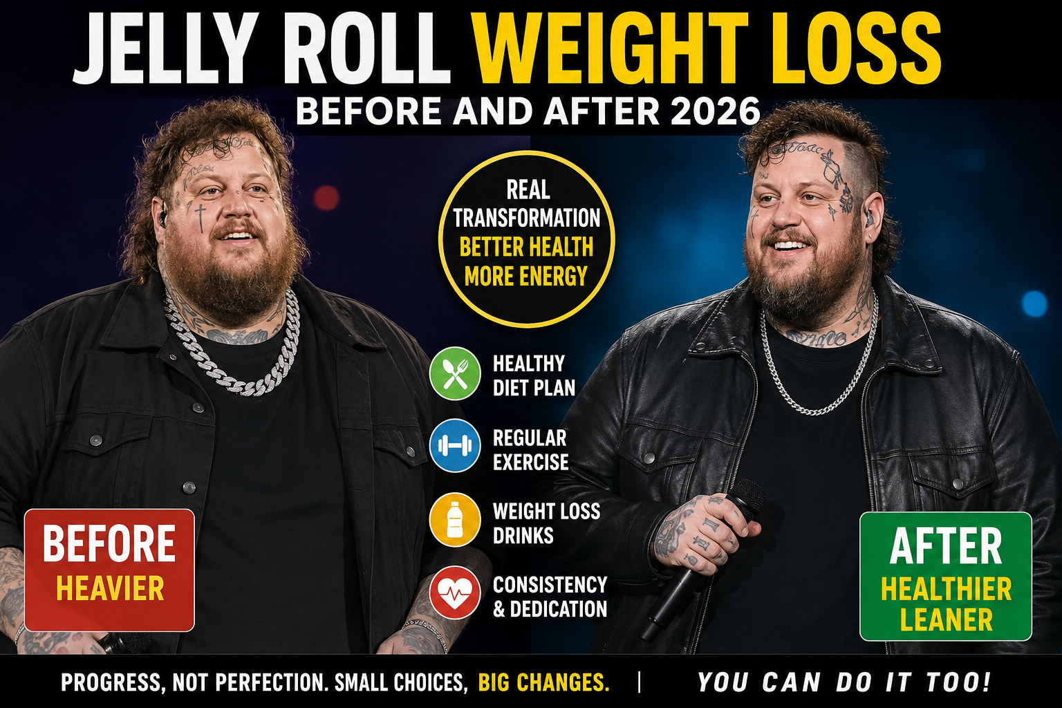 Jelly Roll Weight Loss Before and After 2026 in USA